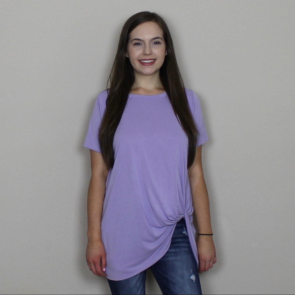 Side Knot Top- Lilac